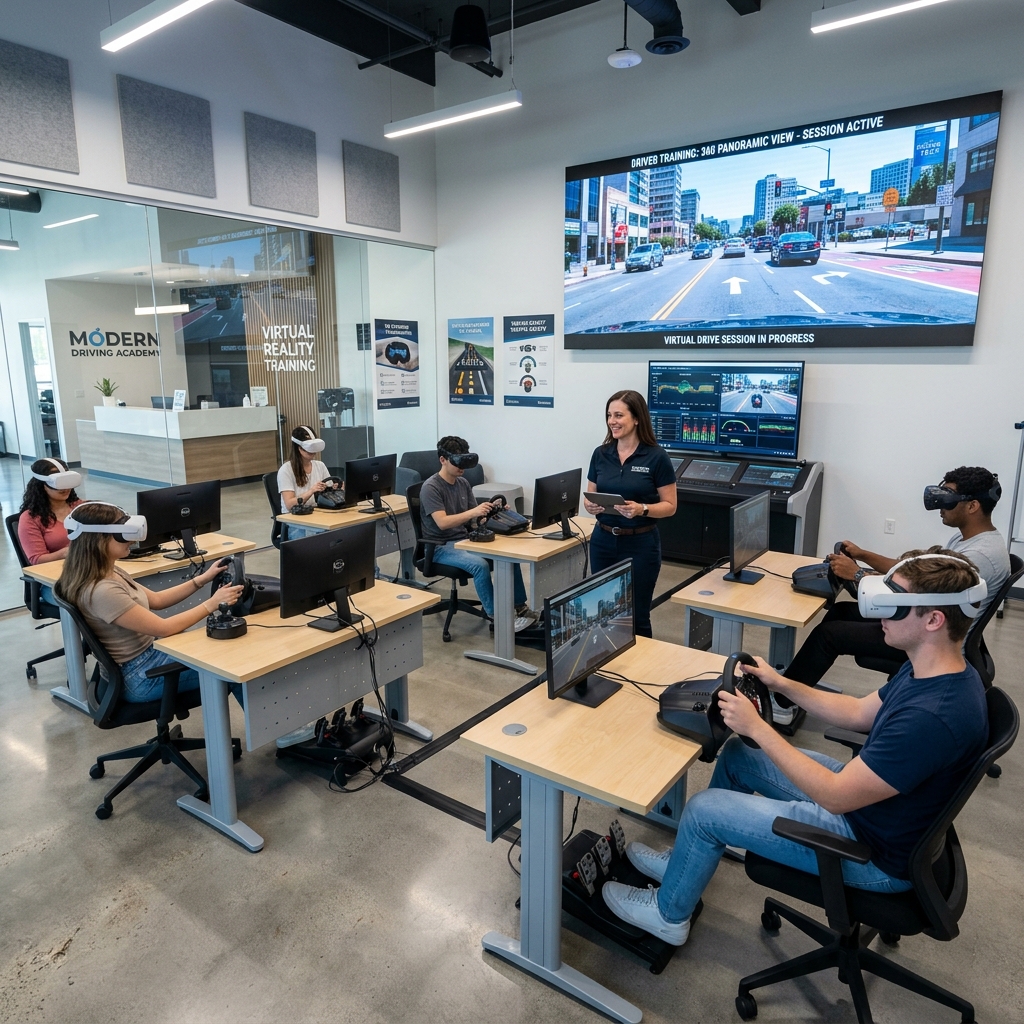 Auto-école virtuelle avec casques VR