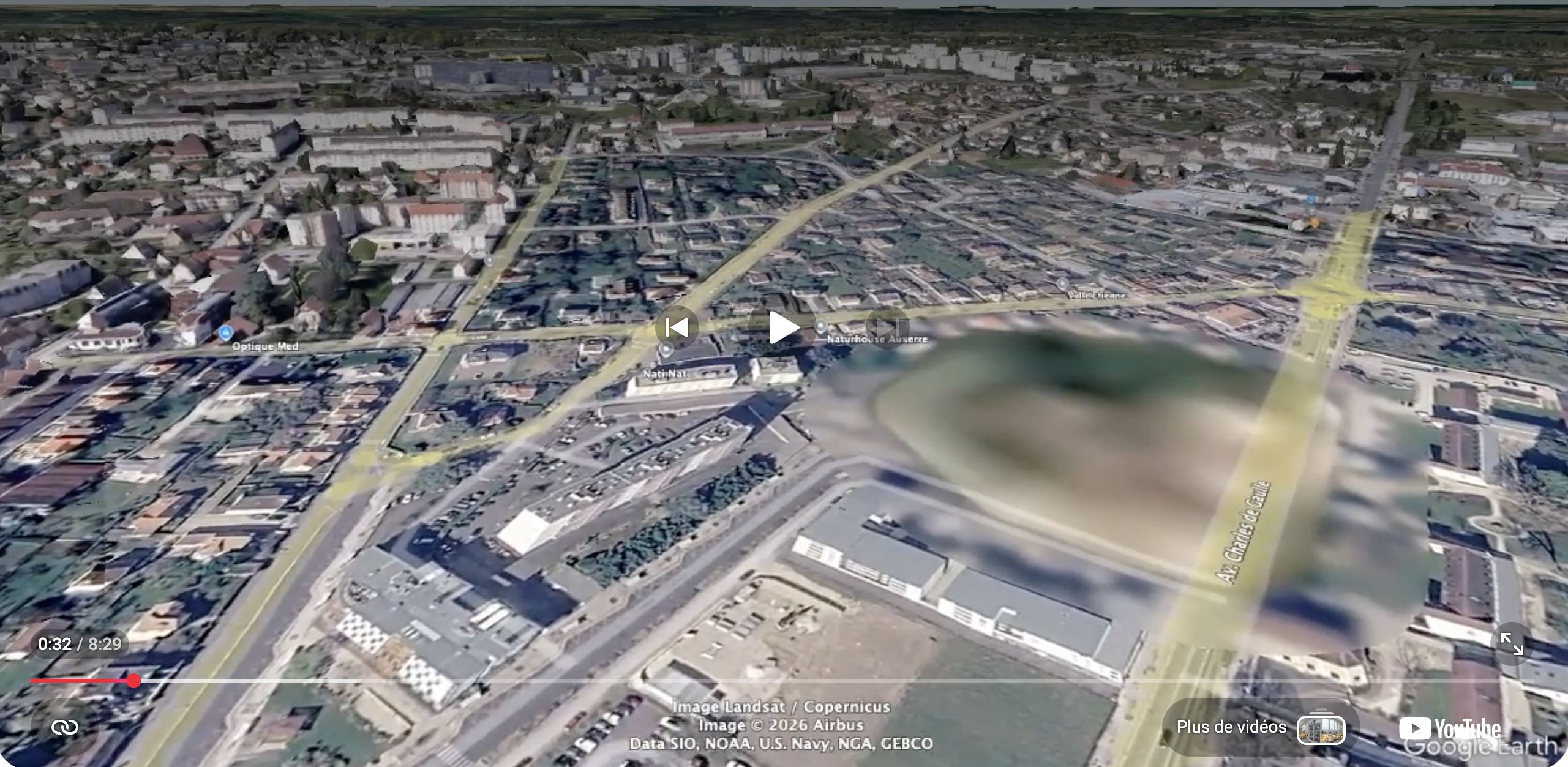 Google Earth Parcours interactif Auxerre